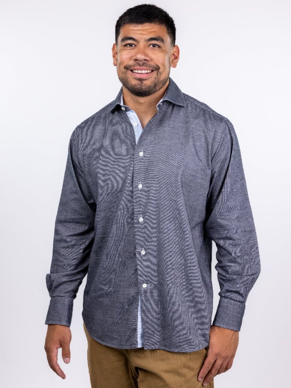 Bruli Dark Grey Flannel Button-Up Shirt/2538